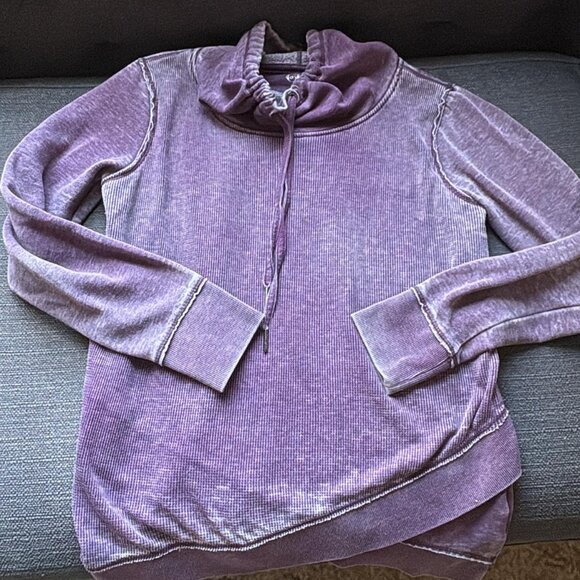 Calvin Klein Cozy Purple Cowl Neck Tunic Top Small Athleisure - Picture 3 of 6